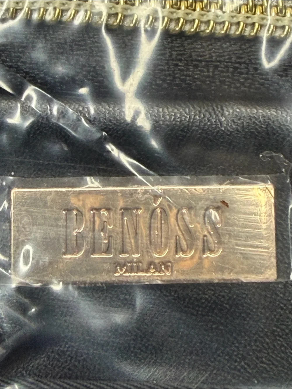 NEW Benoss Milan Diamond Elite Black Men's Backpack with Gold Accents